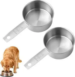 2 Pcs 1/2 Cup Dog Food Scoop, 125 ML, Stainless Steel | Half Cup Measuring Scoop, Durable, For Feeding Pet, Wet and Dry Ingredients, Dishwasher Safe 2 Pcs 1/2 Cup Dog Food Scoop, 125 ML, Stainless Steel | Half Cup Measuring Scoop, Durable, For Feeding Pet, Wet and Dry Ingredients, Dishwasher Safe