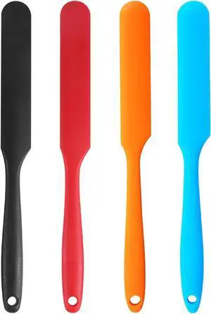 4 PackSilicone Jar Spatula,Cake Cream Butter Spatulas,Icing Spatula,Sourdough Spatula with Long Handle, Jar Scraper Spatula (Black,Red,Orange,Blue) 4 PackSilicone Jar Spatula,Cake Cream Butter Spatulas,Icing Spatula,Sourdough Spatula with Long Handle, Jar Scraper Spatula (Black,Red,Orange,Blue)
