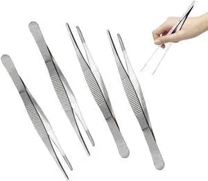 4 Pcs 5.5IN/14CMFood Tong Stainless Steel Cooking Tweezers Fine Tweezers, Kitchen Tweezers, Food Tweezers with Precision Serrated Tips for Cooking, Grilling, Baking, 4 Pcs 5.5IN/14CMFood Tong Stainless Steel Cooking Tweezers Fine Tweezers, Kitchen Tweezers, Food Tweezers with Precision Serrated Tips for Cooking, Grilling, Baking,