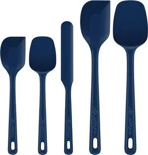 5-Piece Silicone Spatula Set for Baking, 446°F Heat Resistant Non-Stick Cooking Utensils, BPA-Free Food Grade Silicone Scrapers, Non-Scratch Flexible & Dishwasher Safe, Classic Blue 5-Piece Silicone Spatula Set for Baking, 446°F Heat Resistant Non-Stick Cooking Utensils, BPA-Free Food Grade Silicone Scrapers, Non-Scratch Flexible & Dishwasher Safe, Classic Blue