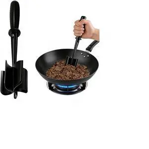 Meat Chopper, Hamburger Grinder, Premium Heat Resistant Masher for Ground Beef, Burger Grinder, Potato Masher, Nylon Potato Mix Tool, Safe, Non-Stick, Mix and Chop Kitchen Tool - Black Meat Chopper, Hamburger Grinder, Premium Heat Resistant Masher for Ground Beef, Burger Grinder, Potato Masher, Nylon Potato Mix Tool, Safe, Non-Stick, Mix and Chop Kitchen Tool - Black