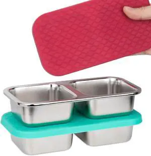 DOSEWART 2-Compartment Stainless Steel Snack Containers | Reusable Snack Containers with Silicone Lids for Meal Prep Food Storage On-the-Go Snacking(2 Pack) DOSEWART 2-Compartment Stainless Steel Snack Containers | Reusable Snack Containers with Silicone Lids for Meal Prep Food Storage On-the-Go Snacking(2 Pack)