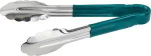Winco 9" Green Plastic Serving Tongs | Color coded, Scalloped edges, Restaurant service, Great for Salads and Buffets Winco 9" Green Plastic Serving Tongs | Color coded, Scalloped edges, Restaurant service, Great for Salads and Buffets