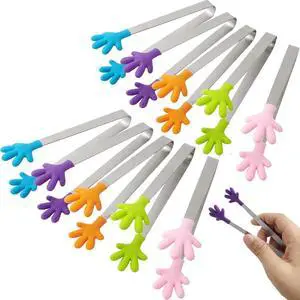 GXXMEI 10PCS Mini Tong, Hand Shape Silicone Food Tongs, 5Inch Kid Tongs for Sugar Cubes, Serving Food, Colorful Kitchen Tongs Perfect for Kids GXXMEI 10PCS Mini Tong, Hand Shape Silicone Food Tongs, 5Inch Kid Tongs for Sugar Cubes, Serving Food, Colorful Kitchen Tongs Perfect for Kids