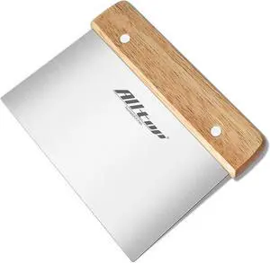 ALLTOP Dough Cutter Premium Stainless Steel Food Scraper for Bread and Pastry Bench Scraper with Ergonomic Wooden Handle Multipurpose Kitchen Tool ALLTOP Dough Cutter Premium Stainless Steel Food Scraper for Bread and Pastry Bench Scraper with Ergonomic Wooden Handle Multipurpose Kitchen Tool