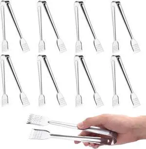 8 Pack 7-Inch Stainless Steel Serving Tongs, Mini Buffet Tongs for Appetizers, Desserts, Salad Bar, Ice, Sugar and Candy 8 Pack 7-Inch Stainless Steel Serving Tongs, Mini Buffet Tongs for Appetizers, Desserts, Salad Bar, Ice, Sugar and Candy