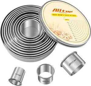 ALLTOP 12 Pcs Round Biscuit Cutter - Stainless Steel Baking Essential Tool for Effortless Circle Cookie Shaping,Pastry,Cake Decoration&Fondant Creation Precise Cut Utensil for Dumpling,Scone, Donut ALLTOP 12 Pcs Round Biscuit Cutter - Stainless Steel Baking Essential Tool for Effortless Circle Cookie Shaping,Pastry,Cake Decoration&Fondant Creation Precise Cut Utensil for Dumpling,Scone, Donut