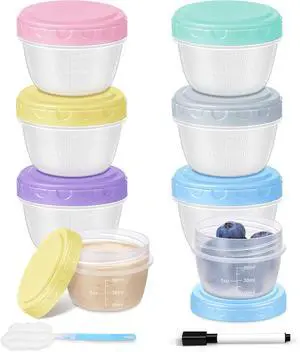Salad Dressing Containers, 6 Pack 2oz Plastic Food Storage Containers with Lids, Reusable Small Sauce Condiment Container to Go for Lunch Box, Leak-Proof, Dishwasher, Microwave & Freezer Safe Salad Dressing Containers, 6 Pack 2oz Plastic Food Storage Containers with Lids, Reusable Small Sauce Condiment Container to Go for Lunch Box, Leak-Proof, Dishwasher, Microwave & Freezer Safe