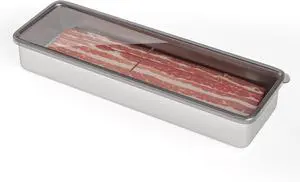 Bacon Container for Refrigerator, 1 Pack 304 Stainless Steel Container | Keep Fresh Longer | Airtight | Deli Meat Storage | Dishwasher Safe | Kitchen Food Storage Containers | Elevated Base Bacon Container for Refrigerator, 1 Pack 304 Stainless Steel Container | Keep Fresh Longer | Airtight | Deli Meat Storage | Dishwasher Safe | Kitchen Food Storage Containers | Elevated Base