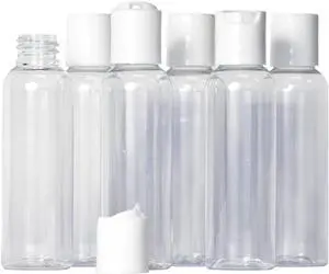 2oz Clear Plastic Empty Squeeze Bottles with White Disc Top Lid - BPA-Free - Set of 6 - TSA Travel Size 2 Ounce 2oz Clear Plastic Empty Squeeze Bottles with White Disc Top Lid - BPA-Free - Set of 6 - TSA Travel Size 2 Ounce