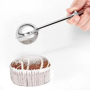 Sugar Shaker, Powdered Sugar Dispenser Duster | Fine Mesh Dusting, 18/8 Stainless Steel, Spring Operated Handle for Sugar and Baking Spices Sugar Shaker, Powdered Sugar Dispenser Duster | Fine Mesh Dusting, 18/8 Stainless Steel, Spring Operated Handle for Sugar and Baking Spices