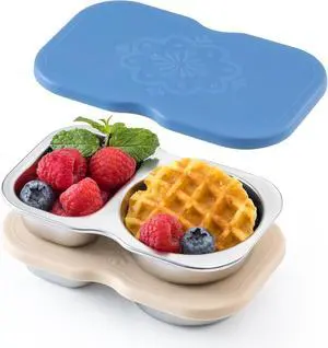 VITEVER 2 Pack Stainless Steel 2-Compartment Small Snack Containers with Lids, Reusable Snack Pack Containers, Lunch Box Accessories,Double Compartment Salad Dressing Containers to Go, 5.3oz VITEVER 2 Pack Stainless Steel 2-Compartment Small Snack Containers with Lids, Reusable Snack Pack Containers, Lunch Box Accessories,Double Compartment Salad Dressing Containers to Go, 5.3oz