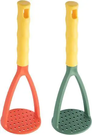 2pcs Potato Masher Manual Masher Kitchen Masher Non-Scratch Nonstick Potato Pumpkin Ricer Smasher Kitchen Tools for Bean, Root Vegetables, Fruits, Baby Food, Avocado potato masher (Green+Orange) 2pcs Potato Masher Manual Masher Kitchen Masher Non-Scratch Nonstick Potato Pumpkin Ricer Smasher Kitchen Tools for Bean, Root Vegetables, Fruits, Baby Food, Avocado potato masher (Green+Orange)