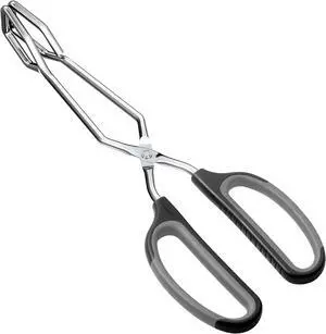 HINMAY Scissor Tongs 10-Inch Stainless Steel Scissor Style Tongs | Black Handle HINMAY Scissor Tongs 10-Inch Stainless Steel Scissor Style Tongs | Black Handle