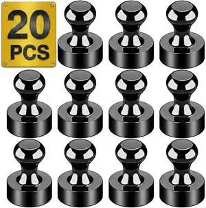 Metallic Magnets, Refrigerator Magnets, 20 Pack Black Magnetic Push Pins, Strong Fridge Magnets, Multi-use Whiteboard Magnets Perfect for Kitchen Office Classroom Metallic Magnets, Refrigerator Magnets, 20 Pack Black Magnetic Push Pins, Strong Fridge Magnets, Multi-use Whiteboard Magnets Perfect for Kitchen Office Classroom