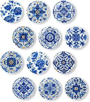 12Pcs Refrigerator Magnets Blue and White Glass Mini Strong Fridge Magnets Aesthetic Magnets for Office,School,Whiteboards,Cabinets-Blue Flower 12Pcs Refrigerator Magnets Blue and White Glass Mini Strong Fridge Magnets Aesthetic Magnets for Office,School,Whiteboards,Cabinets-Blue Flower