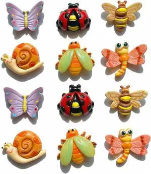 YOJO 12PCS 3D Insect Fridge Magnets, Decorative Resin Refrigerator Magnets, Colorful Realistic Bug Magnets for Fridge Locker Whiteboard YOJO 12PCS 3D Insect Fridge Magnets, Decorative Resin Refrigerator Magnets, Colorful Realistic Bug Magnets for Fridge Locker Whiteboard