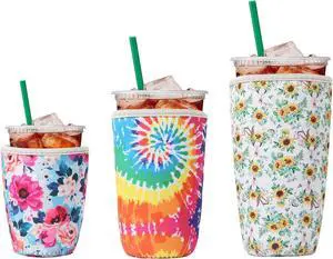 3Pcs Reusable Insulated Neoprene Iced Coffee Cold Soda Cup Sleeve | Colorful Pattern 16-32Oz Cup Holder Can Cooler Cold Iced Drinks for Beverages Gifts for Families 3Pcs Reusable Insulated Neoprene Iced Coffee Cold Soda Cup Sleeve | Colorful Pattern 16-32Oz Cup Holder Can Cooler Cold Iced Drinks for Beverages Gifts for Families