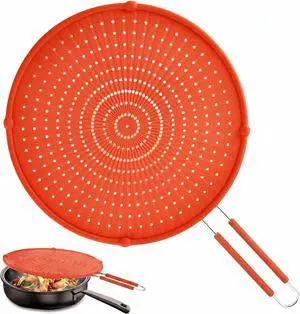 Silicone Large Splatter Screen for Frying Pan, Pan Splatter Guard | Heat-Resistant Splash Guard for Frying Pan,Bacon Splatter Guard, Dishwasher Safe, Red16in×12in×0.5in Silicone Large Splatter Screen for Frying Pan, Pan Splatter Guard | Heat-Resistant Splash Guard for Frying Pan,Bacon Splatter Guard, Dishwasher Safe, Red16in×12in×0.5in