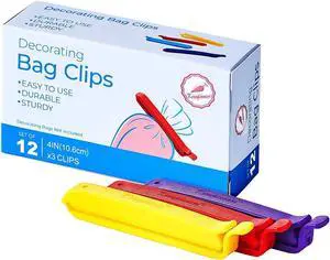 Keenpioneer Sealing Clips 4inch Multicolor for Piping Bags 12 Pack | Decorating/Icing Bag Sealing Clips, 4-Color Keenpioneer Sealing Clips 4inch Multicolor for Piping Bags 12 Pack | Decorating/Icing Bag Sealing Clips, 4-Color