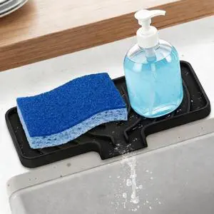 GUUKIN Sponge Holder for Kitchen Sink, Sink Caddy and Soap Tray | 10x4 inch Kitchen Sink Organizer | Compatible with Scrub Daddy, Kitchen Sink Accessories (Black) GUUKIN Sponge Holder for Kitchen Sink, Sink Caddy and Soap Tray | 10x4 inch Kitchen Sink Organizer | Compatible with Scrub Daddy, Kitchen Sink Accessories (Black)