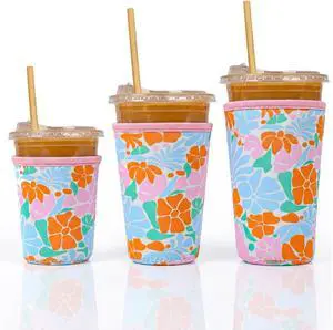 Reusable Neoprene Iced Coffee Sleeve 3-Pack, 16-32 Oz, Matisse Floral | 3 Sizes; Insulated Neoprene Helps Reduce Condensation; Reusable, Washable, Foldable; Fits Cold Cups From Starbucks And More Reusable Neoprene Iced Coffee Sleeve 3-Pack, 16-32 Oz, Matisse Floral | 3 Sizes; Insulated Neoprene Helps Reduce Condensation; Reusable, Washable, Foldable; Fits Cold Cups From Starbucks And More