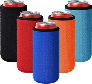 5 Pcs 16oz Insulated Can Sleeve, Reusable Big Can Cooler Sleeves, Non-slip Neoprene Beer Bottle Cover Holder for 16oz Standard Can Soda and Beer (Colorful1) 5 Pcs 16oz Insulated Can Sleeve, Reusable Big Can Cooler Sleeves, Non-slip Neoprene Beer Bottle Cover Holder for 16oz Standard Can Soda and Beer (Colorful1)