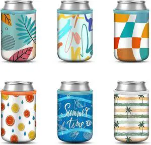 Fintie Insulated Neoprene Can Cooler Sleeve Summer Drink Covers, 6 Pack | For Beer Soda Water Bottle, 12oz Fintie Insulated Neoprene Can Cooler Sleeve Summer Drink Covers, 6 Pack | For Beer Soda Water Bottle, 12oz