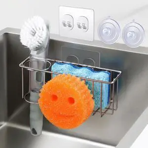 3-IN-1 Multiuse Sponge Holder for Kitchen Sink, Sponge Caddy for Scrub Daddy/Scrub Mommy Smiley Face, Sink Organizer Accessories for Dish Brush, Scrubber - with 2 Suction Cups & 1 Adhesive Hook 3-IN-1 Multiuse Sponge Holder for Kitchen Sink, Sponge Caddy for Scrub Daddy/Scrub Mommy Smiley Face, Sink Organizer Accessories for Dish Brush, Scrubber - with 2 Suction Cups & 1 Adhesive Hook