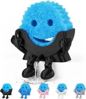 Cute Hanging Sponge Holder with Drainage | Traceless Glue | Black | Self-Draining Cute Hanging Sponge Holder with Drainage | Traceless Glue | Black | Self-Draining