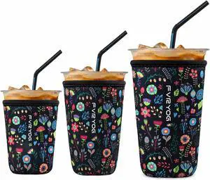 3 Pack Reusable Insulated Neoprene Iced Coffee Sleeves & Coffee Cup Holder, Universal Fit 16-32oz Cups for Hot/Cold Beverages 3 Pack Reusable Insulated Neoprene Iced Coffee Sleeves & Coffee Cup Holder, Universal Fit 16-32oz Cups for Hot/Cold Beverages