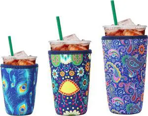 3Pcs Reusable Insulated Neoprene Iced Coffee Cold Soda Cup Sleeve | Blue Atmosphere Pattern 16-32Oz Cup Holder Can Cooler Cold Iced Drinks for Beverages Gifts for Families 3Pcs Reusable Insulated Neoprene Iced Coffee Cold Soda Cup Sleeve | Blue Atmosphere Pattern 16-32Oz Cup Holder Can Cooler Cold Iced Drinks for Beverages Gifts for Families