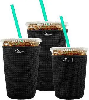 WKIEASON Iced Coffee Sleeve Reusable Coffee Cup Sleeve Coolies 16-32oz | Non-Slip Neoprene Iced Coffee Sleeve for Cold Drinks ,Starbucks, McDonalds, Dunkin Donuts and More, Gifts for Women WKIEASON Iced Coffee Sleeve Reusable Coffee Cup Sleeve Coolies 16-32oz | Non-Slip Neoprene Iced Coffee Sleeve for Cold Drinks ,Starbucks, McDonalds, Dunkin Donuts and More, Gifts for Women