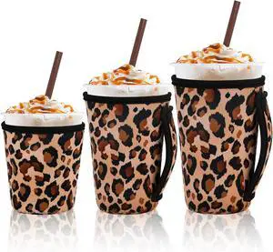 3PCS Reusable Iced Coffee Sleeves, Fits 16-32oz Hot/Cold Drinks | 3 Reusable Coffee Sleeves, Insulated Coffee Sleeves, Compatible with Starbucks Dunkin Coffee cup, Leopard print Coffee Koozie 3PCS Reusable Iced Coffee Sleeves, Fits 16-32oz Hot/Cold Drinks | 3 Reusable Coffee Sleeves, Insulated Coffee Sleeves, Compatible with Starbucks Dunkin Coffee cup, Leopard print Coffee Koozie