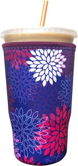 Iced Coffee Sleeve, Insulated Neoprene Cup Sleeve, Fits a 32 Oz. Coffee Cup, Washable and Reusable, Iced Coffee Accessories, Large Midnight Mums Iced Coffee Sleeve, Insulated Neoprene Cup Sleeve, Fits a 32 Oz. Coffee Cup, Washable and Reusable, Iced Coffee Accessories, Large Midnight Mums