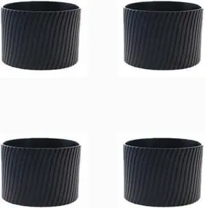 4Pcs 3.15"×1.97" Silicone Anti Slip Insulation Cup Sleeve, Straight Tube Cup Cover, Glass Insulation Mark Water(Black) 4Pcs 3.15"×1.97" Silicone Anti Slip Insulation Cup Sleeve, Straight Tube Cup Cover, Glass Insulation Mark Water(Black)
