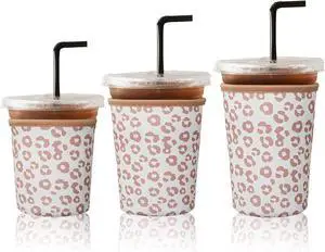 3Pcs Reusable Ice Coffee Cup Sleeves for Cold Drink 16-32oz(Leopard) | Insulated Neoprene Sleeve for Iced Coffee Cups, Beverage Holder Drink Sleeves for 16/18/22/24/32oz 3Pcs Reusable Ice Coffee Cup Sleeves for Cold Drink 16-32oz(Leopard) | Insulated Neoprene Sleeve for Iced Coffee Cups, Beverage Holder Drink Sleeves for 16/18/22/24/32oz