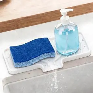GUUKIN Sponge Holder for Kitchen Sink, 10x4 inch Silicone Dish Drying Mat, Compatible with Scrub Daddy, Kitchen Sink Accessories, Suitable for Kitchens & Bathrooms (White) GUUKIN Sponge Holder for Kitchen Sink, 10x4 inch Silicone Dish Drying Mat, Compatible with Scrub Daddy, Kitchen Sink Accessories, Suitable for Kitchens & Bathrooms (White)