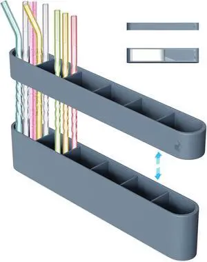 UMUST Silicone Straw Holder, Self-Adhesive Straw Organizer for Kitchen Counters and Cupboards(Self-Adhesive Blue) UMUST Silicone Straw Holder, Self-Adhesive Straw Organizer for Kitchen Counters and Cupboards(Self-Adhesive Blue)