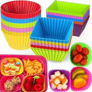 XANGNIER 40 Pcs Silicone Lunch Box Dividers,Reusable Lunch Bento Box Accessories for Kids,Lunchbox Supplies Accessories,Back to School Lunch Essentials,Silicone Cupcake Liners,Muffin Cups XANGNIER 40 Pcs Silicone Lunch Box Dividers,Reusable Lunch Bento Box Accessories for Kids,Lunchbox Supplies Accessories,Back to School Lunch Essentials,Silicone Cupcake Liners,Muffin Cups