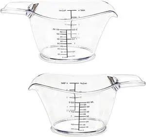 2-Pack 2 Oz Mini Measuring Cups, Kitchen, Crafts, Beauty Projects | Tbsp/Oz/Ml Markings, Clear Easy-Read Scale, Laundry detergent dosing, hair dye mixing, spa chemical measuring, resin DIY 2-Pack 2 Oz Mini Measuring Cups, Kitchen, Crafts, Beauty Projects | Tbsp/Oz/Ml Markings, Clear Easy-Read Scale, Laundry detergent dosing, hair dye mixing, spa chemical measuring, resin DIY