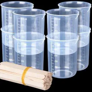 LEOBRO 8PCS Resin Mixing Cups, 300ML Plastic Measuring Cups for Resin, Paint Mixing Cups, Plastic Beakers, Liquid Measuring Cups LEOBRO 8PCS Resin Mixing Cups, 300ML Plastic Measuring Cups for Resin, Paint Mixing Cups, Plastic Beakers, Liquid Measuring Cups