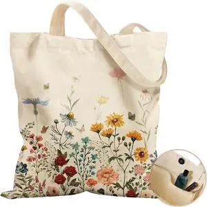 Miss Adola Canvas Tote Bag for Women with Zipper Pocket | Magnetic Buckle, Zipper Inner Pocket, Cute Aesthetic Design, Reusable Shopping Tote, Work, Gym, Travel, Daily Carry Miss Adola Canvas Tote Bag for Women with Zipper Pocket | Magnetic Buckle, Zipper Inner Pocket, Cute Aesthetic Design, Reusable Shopping Tote, Work, Gym, Travel, Daily Carry