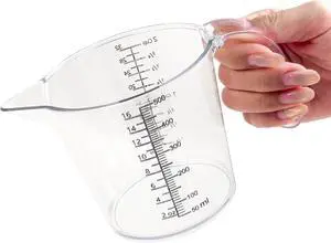 16 oz (2 Cup) Liquid Measuring Cup, Food-Grade Plastic Measuring Cup with Laser-Etched Markings, Clear Single Measuring Cup 16 oz (2 Cup) Liquid Measuring Cup, Food-Grade Plastic Measuring Cup with Laser-Etched Markings, Clear Single Measuring Cup