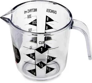 Chef Craft Select Plastic Measuring Cup, 1 Cup Capacity, Clear Chef Craft Select Plastic Measuring Cup, 1 Cup Capacity, Clear