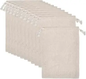 calary 5x6.9 Inch Double Canvas Drawstring Bag Cotton Pouch Gift Sachet Bags Muslin Bag Reusable Tea Bag (25pcs) calary 5x6.9 Inch Double Canvas Drawstring Bag Cotton Pouch Gift Sachet Bags Muslin Bag Reusable Tea Bag (25pcs)