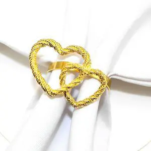 Napkin Rings Set of 6,Gold Heart Napkin Ring,Metal Alloy Heart Napkin Ring for Wedding, Dinner Party, Table Decor and Daily Use Napkin Rings Set of 6,Gold Heart Napkin Ring,Metal Alloy Heart Napkin Ring for Wedding, Dinner Party, Table Decor and Daily Use