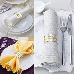 Accmor Napkin Rings, Metal Gold Round Napkin Rings Buckles for Table Decorations, Wedding, Dinner, Party, Set of 4 Accmor Napkin Rings, Metal Gold Round Napkin Rings Buckles for Table Decorations, Wedding, Dinner, Party, Set of 4