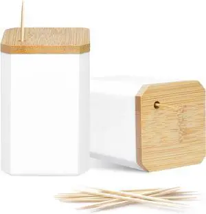 Toothpick Holders 2 Pack with 4800 Picks,Round Toothpicks Double-Side Point for Teeth,Food Pick,Appetizers,Cocktails Fruits,Olive&DIY Craft. Toothpick Holders 2 Pack with 4800 Picks,Round Toothpicks Double-Side Point for Teeth,Food Pick,Appetizers,Cocktails Fruits,Olive&DIY Craft.