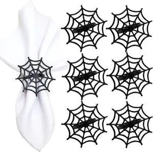 6Pcs Halloween Spider Web Napkin Rings Metal Spooky Napkin Holder Napkin Buckle Serviette Buckle Party Supplies for Halloween Dinning Table Costume 6Pcs Halloween Spider Web Napkin Rings Metal Spooky Napkin Holder Napkin Buckle Serviette Buckle Party Supplies for Halloween Dinning Table Costume